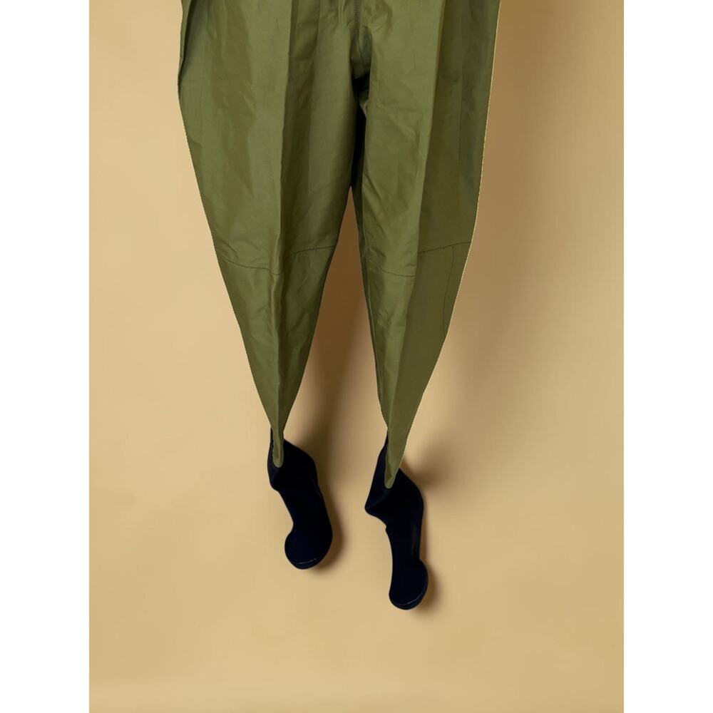 White River Fly Shop Chest Waders Stocking Foot Olive Green Black Fishing Size M - Picture 3 of 16